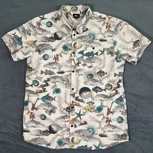 O'Neill Subliminal Short Sleeve Shirt - Bone XXL trippy fish rainbows